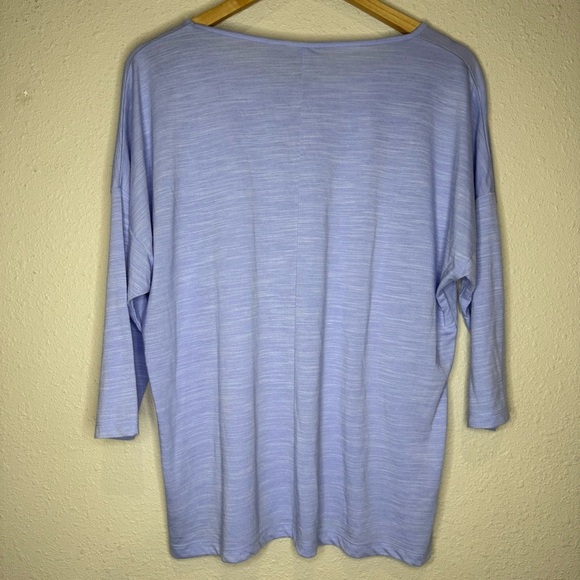 Chico's Shirt Polyester Rayon Periwinkle 3/4 Sleeves Women’s Size 12 (Chico’s 2) - Picture 2 of 11